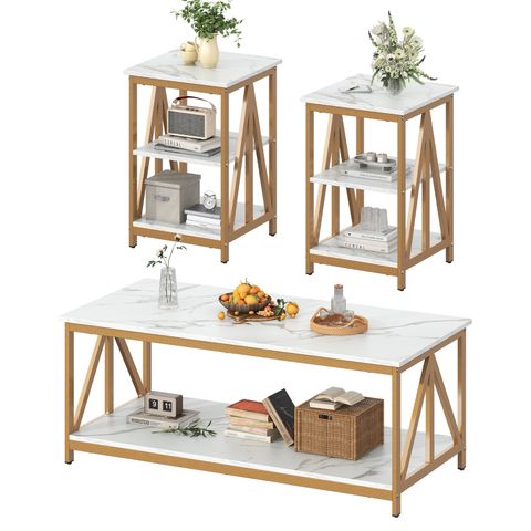 Frmobepts Living Room Coffee Table Set Of 3, Modern Coffee Table And 2 ... regarding The Enduring Allure of Teak Coffee Table Sets in Contemporary Homes